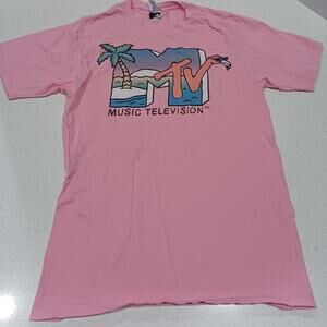 Nice MTV Music Television Pink T-Shirt Size Small Unisex